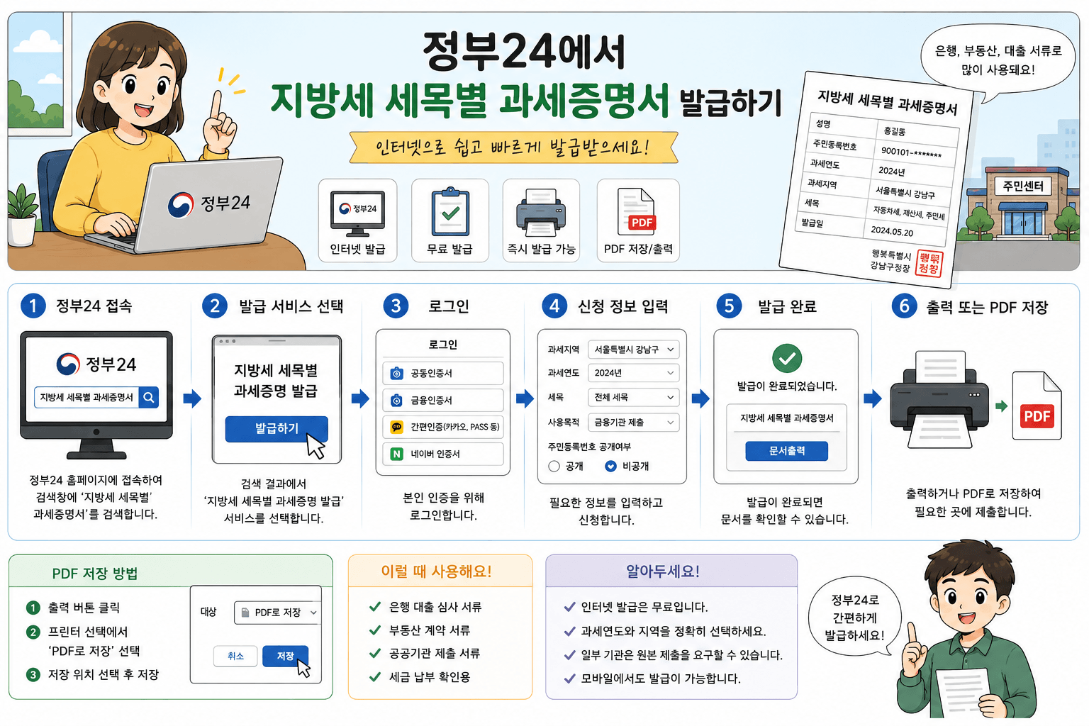 정부24에서 지방세 세목별 과세증명서 발급하기
