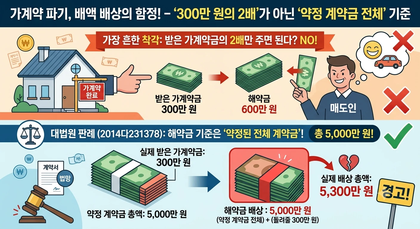 가계약금만 넣었는데, 가계약금의 2배만 주면 될까? ( ai를 이용한 이미지)