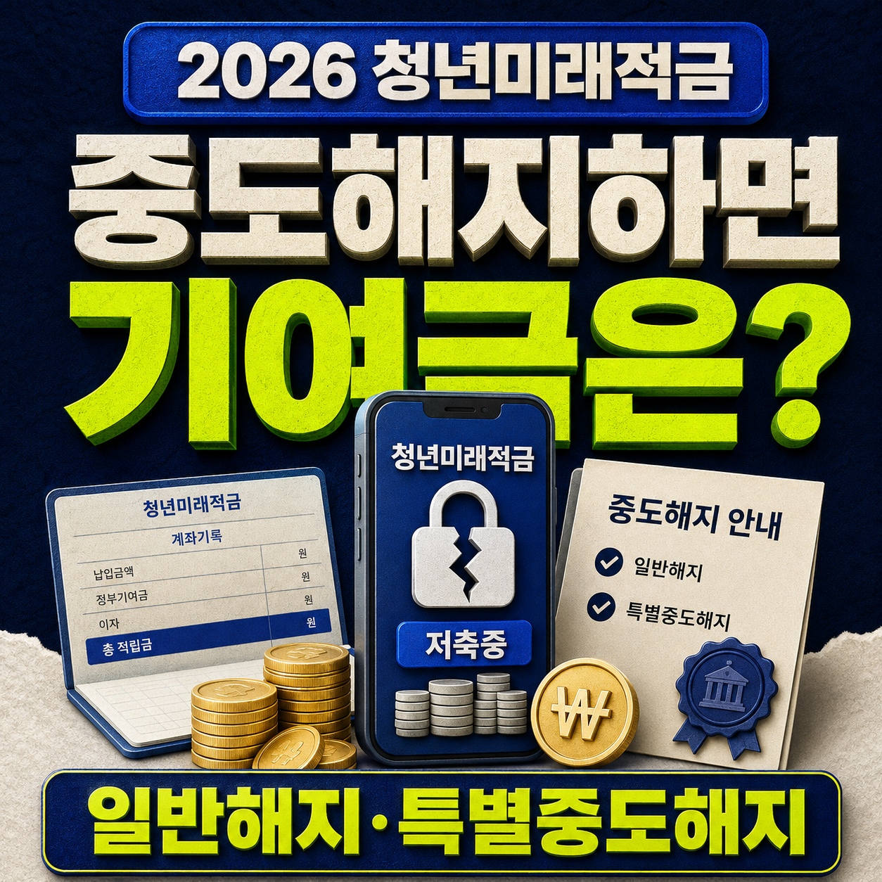 2026 청년미래적금 중도해지 정부기여금 일반해지 특별중도해지
