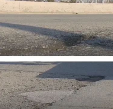 고속도로 포트홀 모습