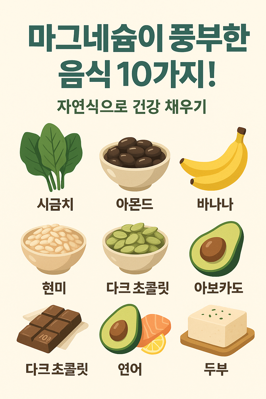 마그네슘이 풍부한 음식