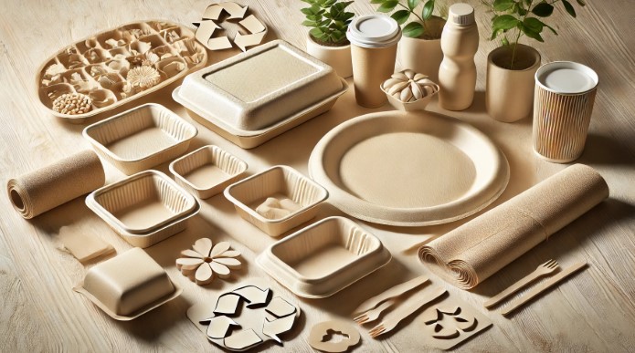 @나무펄프를 활용한 친환경 포장재 이미지