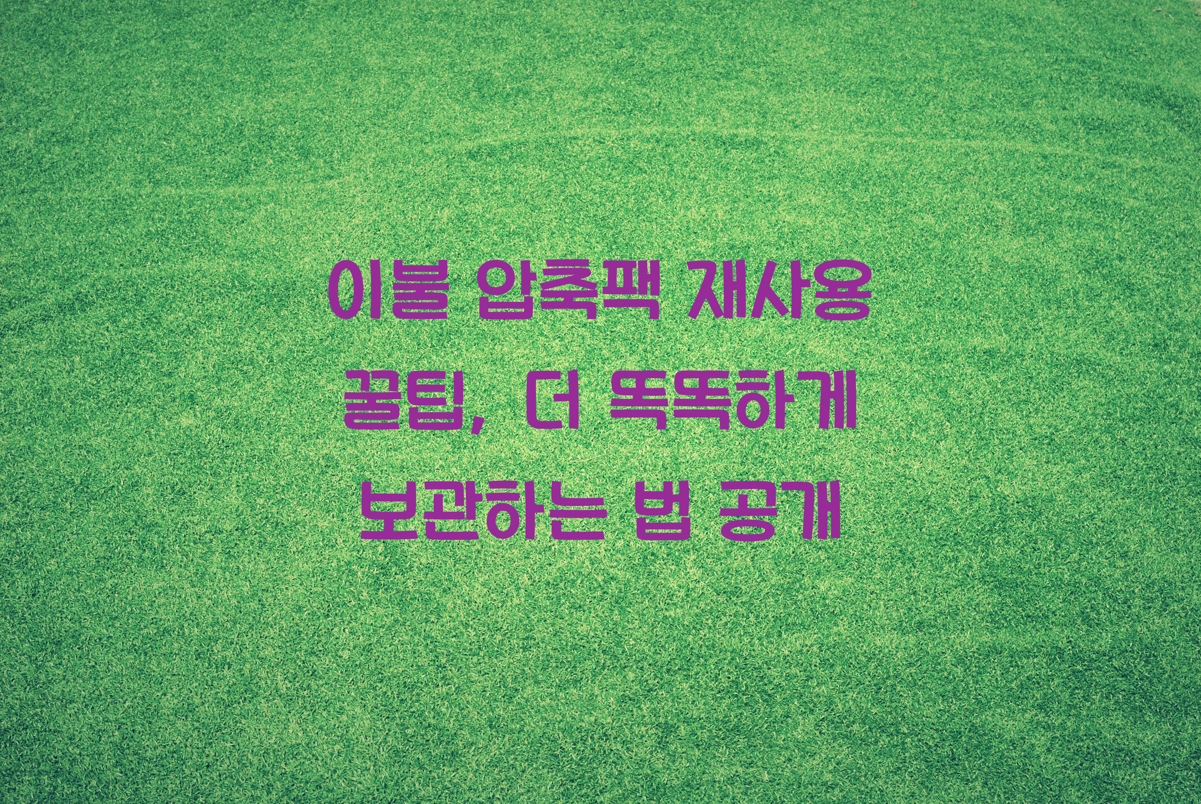 이불 압축팩 재사용 꿀팁