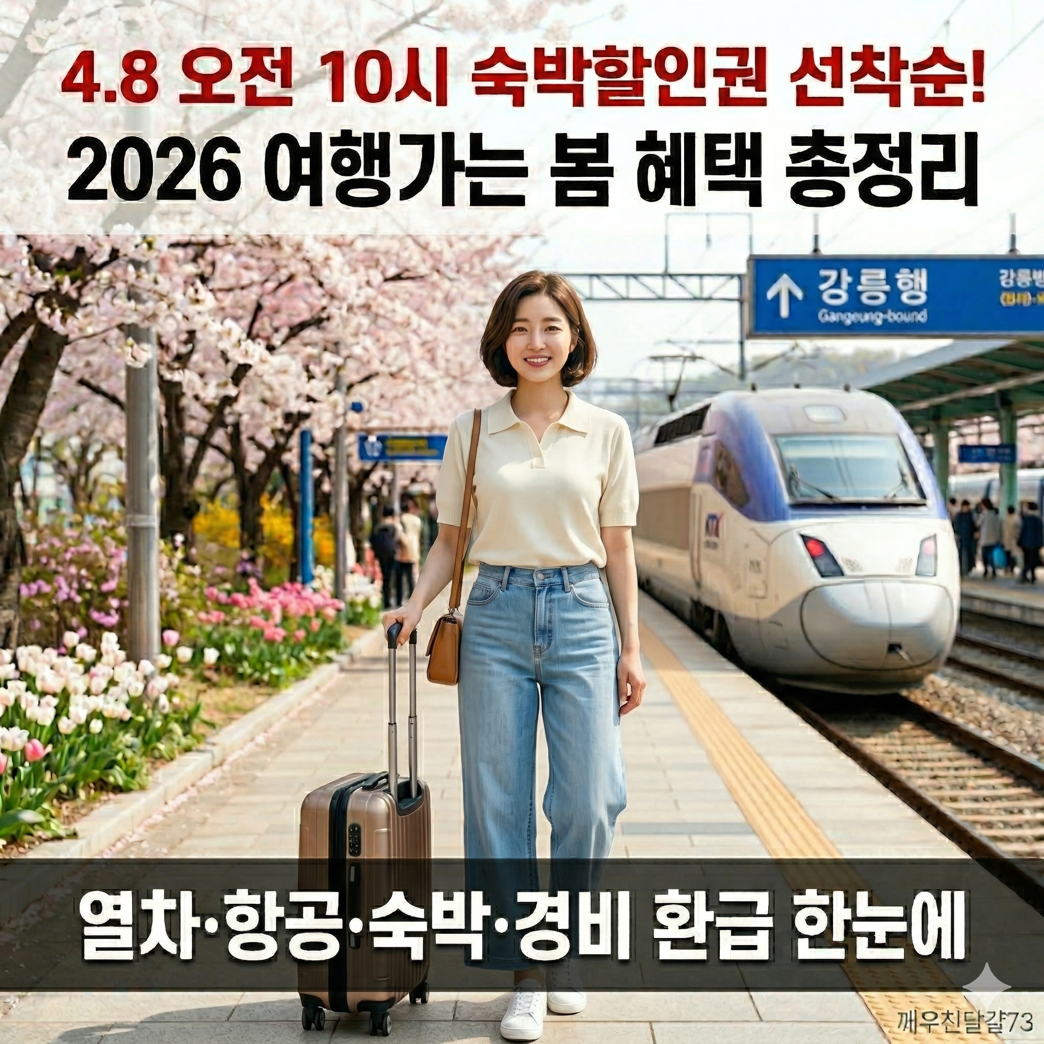 2026 여행가는 봄 — 기차 무료·숙박 할인·경비 50% 환급 총정리 (4~5월)