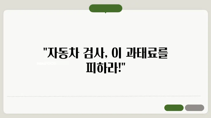 자동차검사 과태료