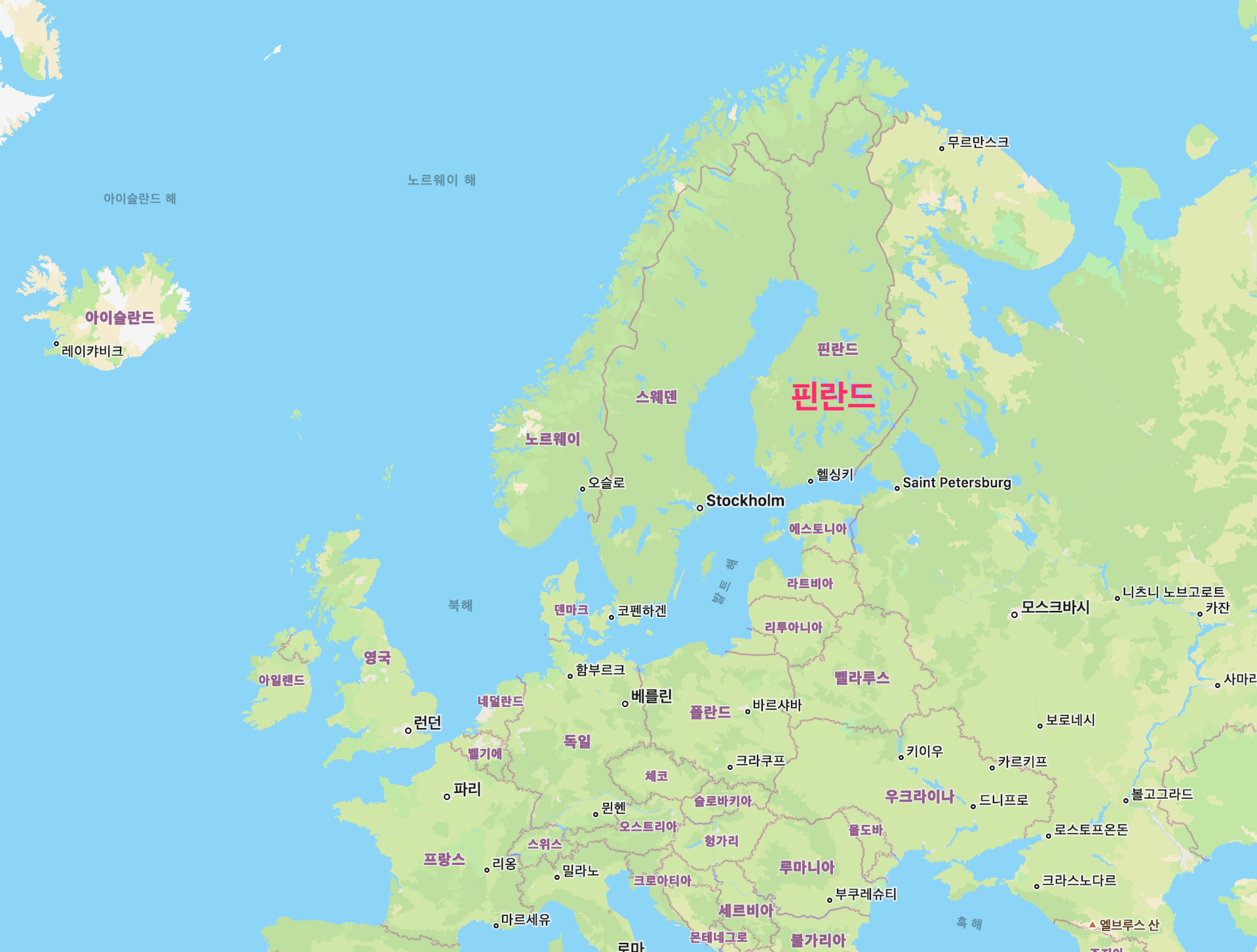 핀란드 지도