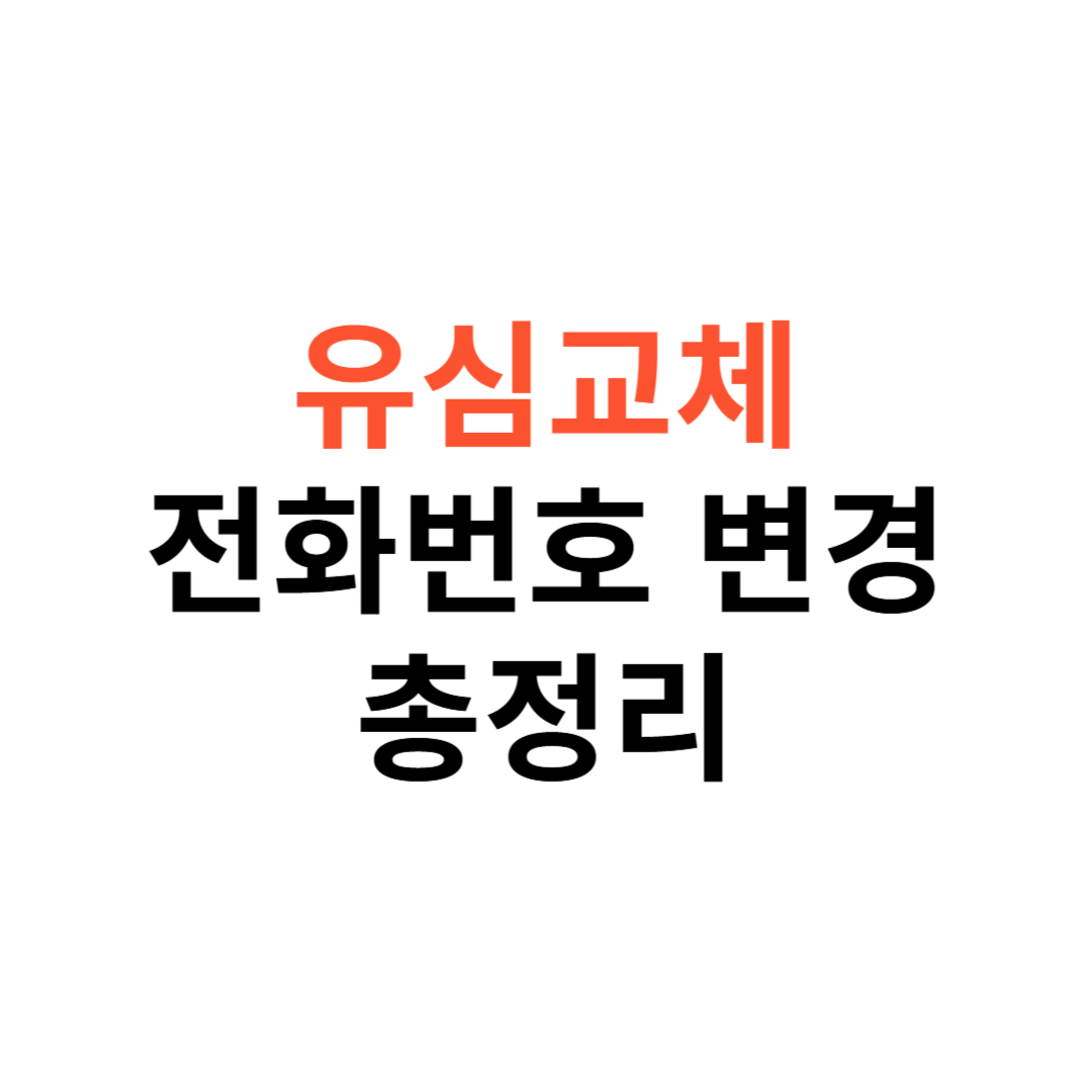 유심 교체 시 전화번호 변경