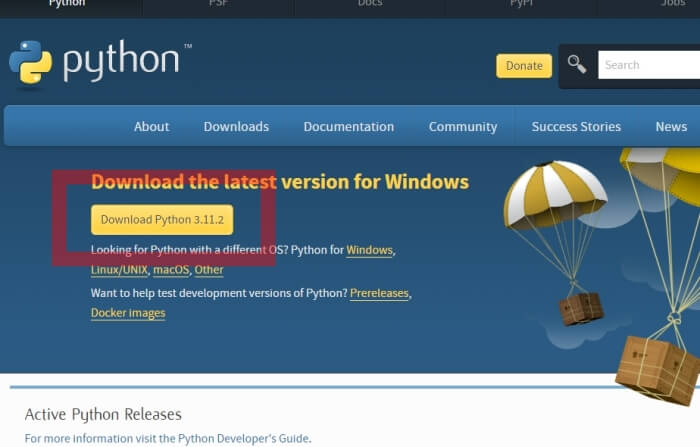 Download Python 화면.