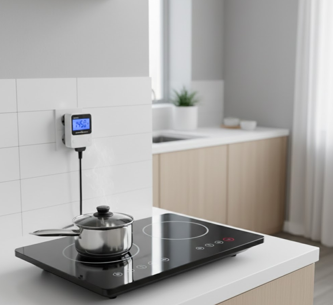 원룸 주방 인덕션 화구별 전력 소모량 실제 요리 시 데이터 측정