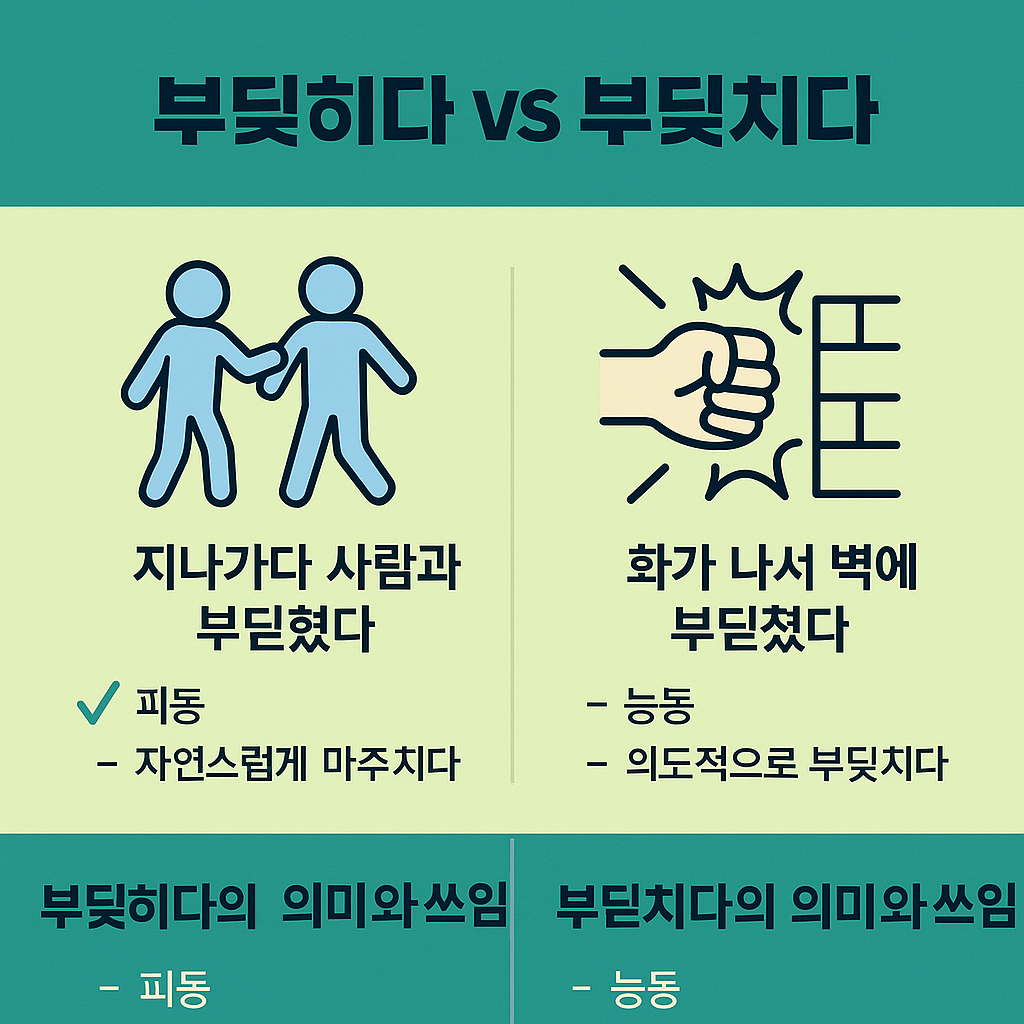 부딪히다/부딪치다 의미