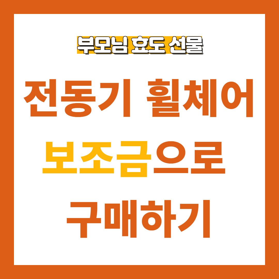 노인 전동휠체어 보조금 구매