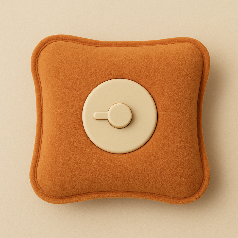 따뜻한 찜질팩을 감성적으로 포장한 선물 이미지