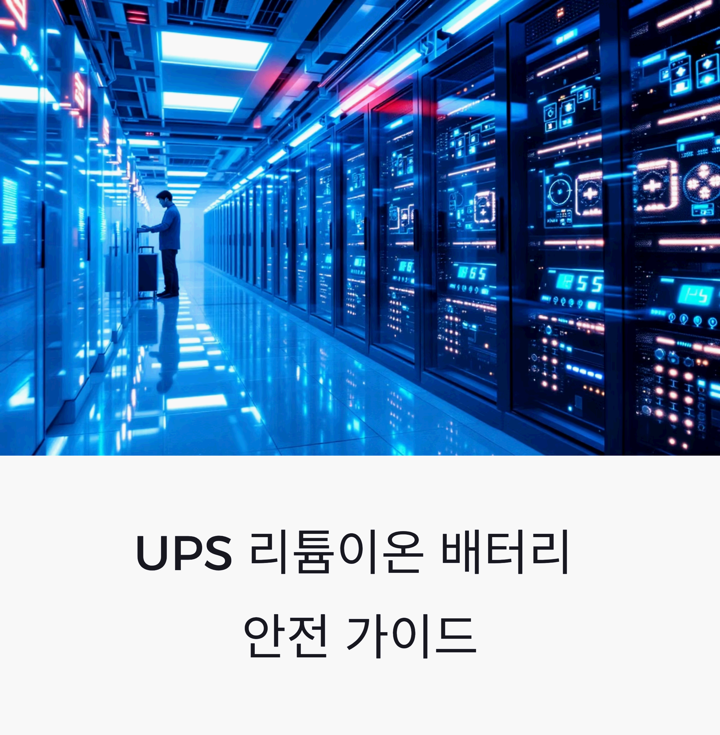 modern data center server room with sleek ups system