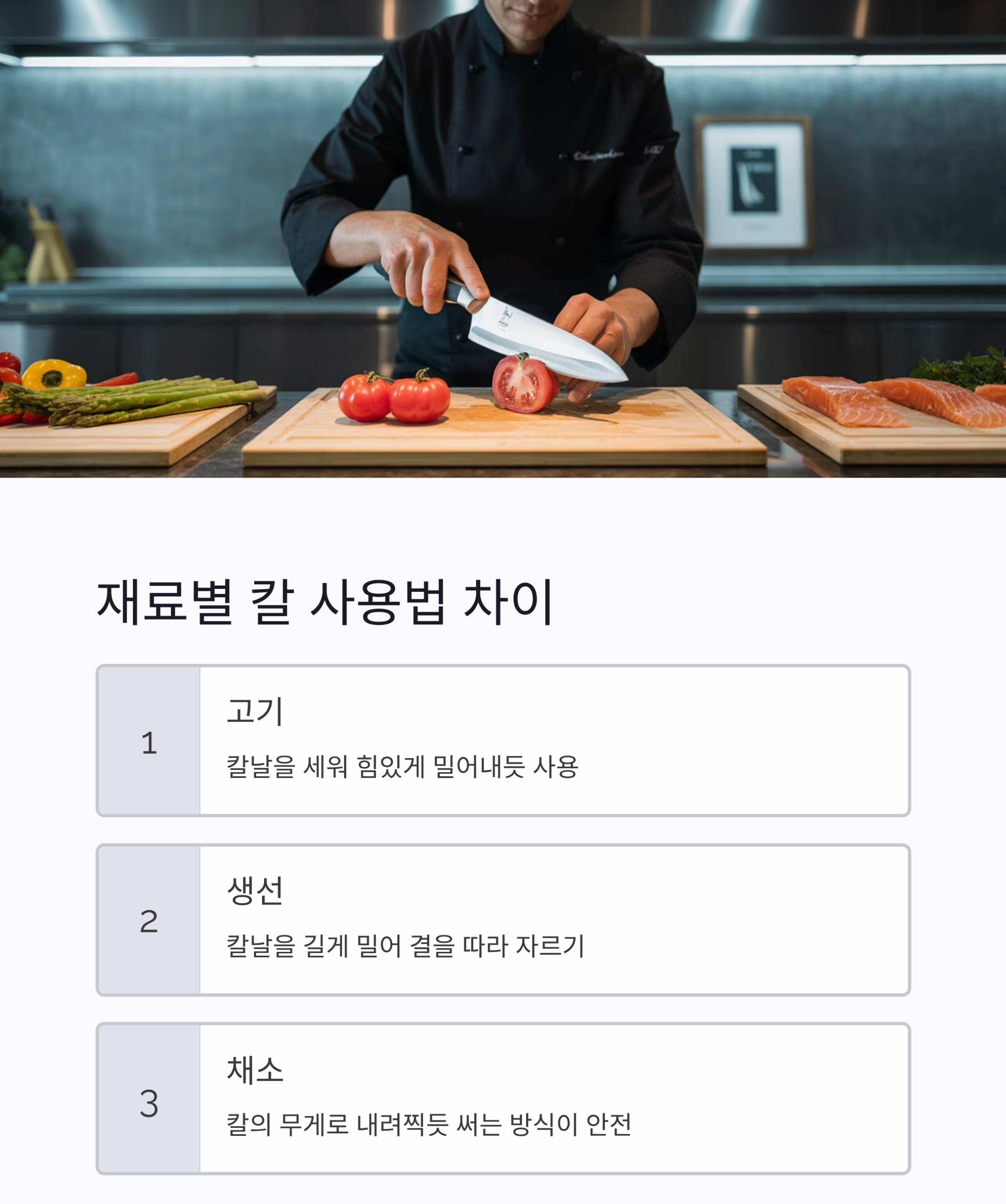 주방 칼 하나로도 가능한 만능 요리 비법 공개