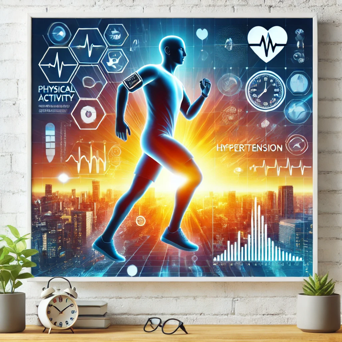 야외에서 운동하는 사람의 모습으로 신체 활동을 통한 혈압 관리 강조