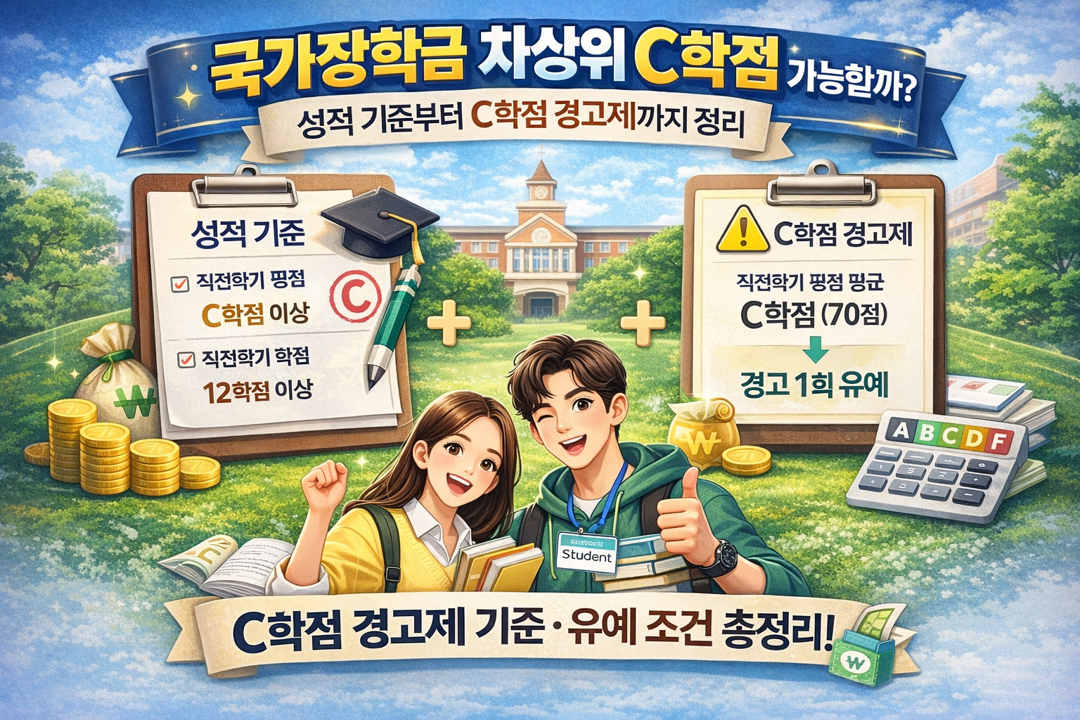 국가장학금 차상위 C학점 가능할까? 성적 기준부터 C학점 경고제까지 정리