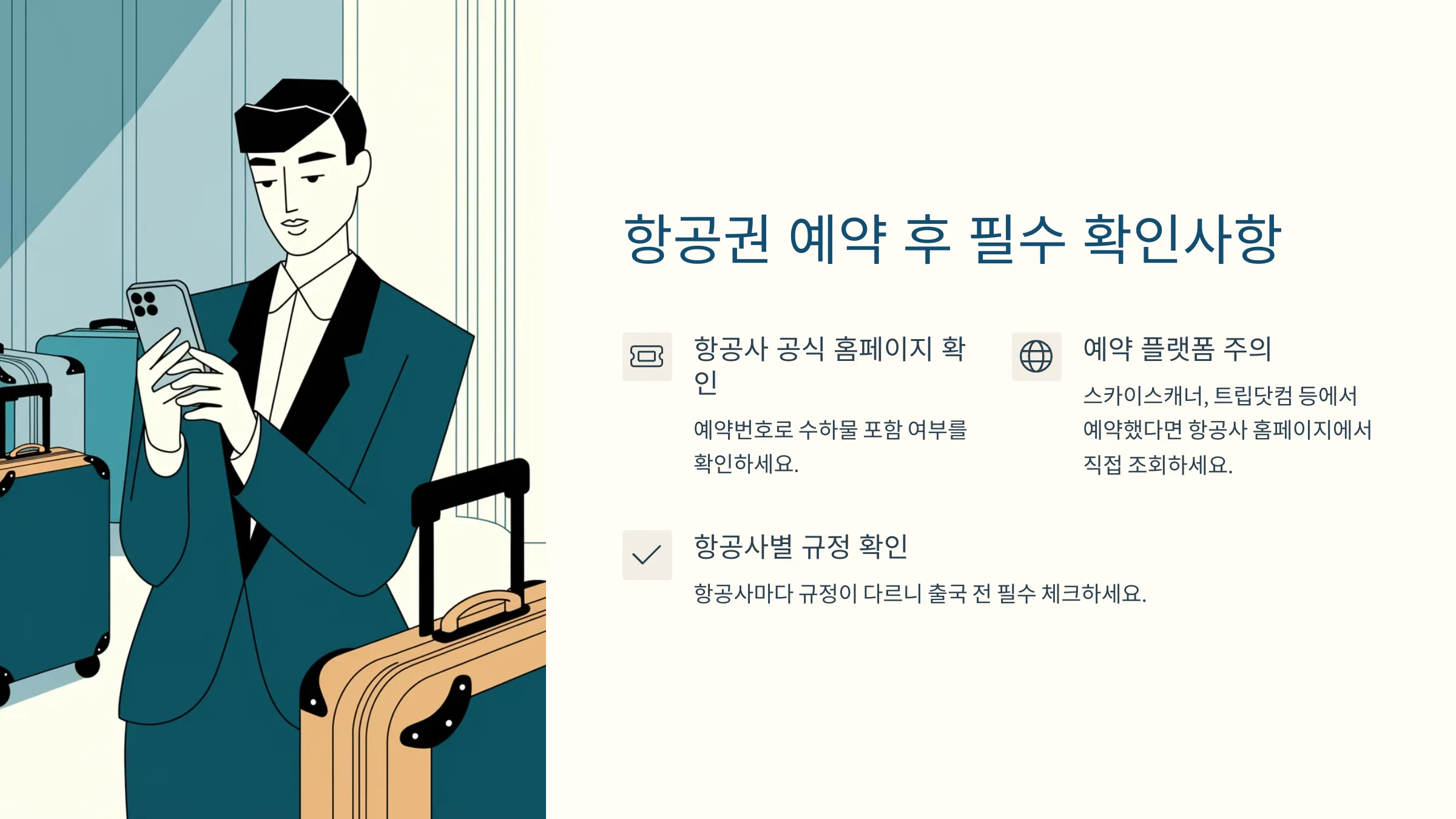항공권 예약 후 가장 먼저 확인할 것