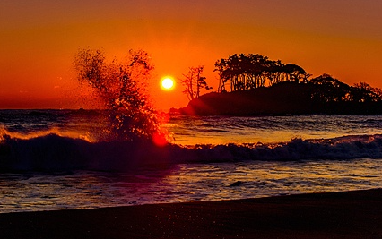 명선도 해 질 무렵