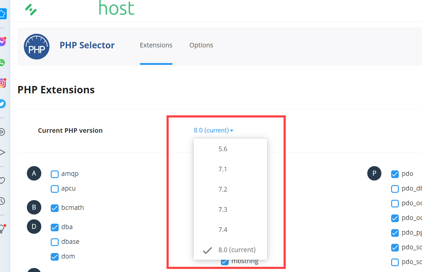 해외 호스팅 Stablehost에서 PHP 버전 선택하기