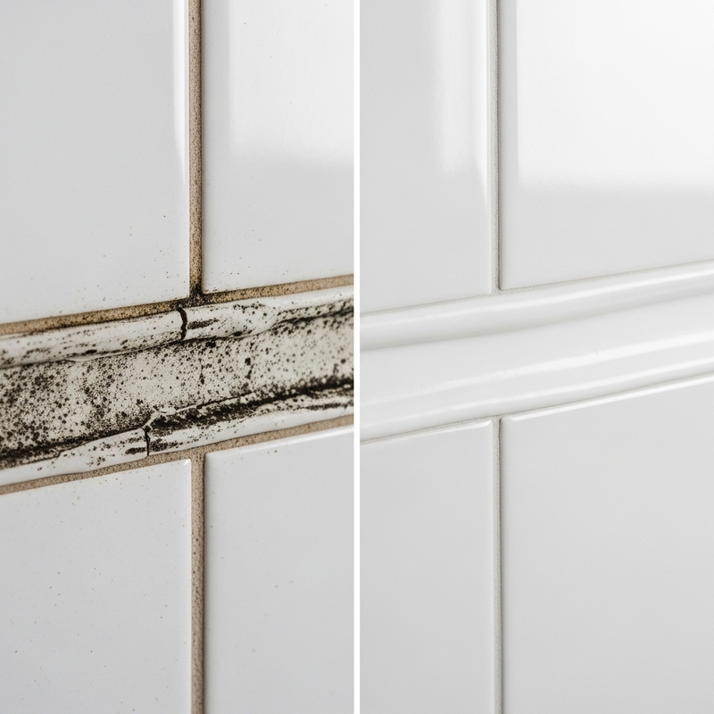 실리콘 곰팡이 상태 비교 제거 전후