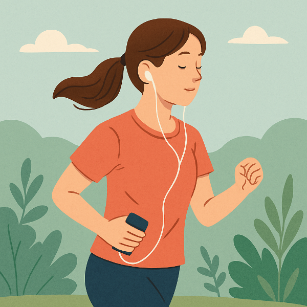 정신 건강과 운동의 상관관계에 대한 일러스트 이미지.