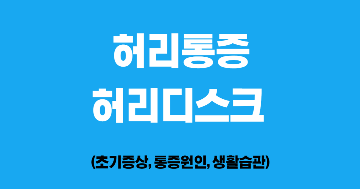 허리 통증 허리디스크 (초기증상, 통증원인, 생활습관)