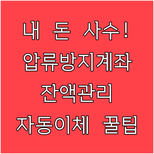 압류방지 전용계좌 잔액 관리와 현명한..