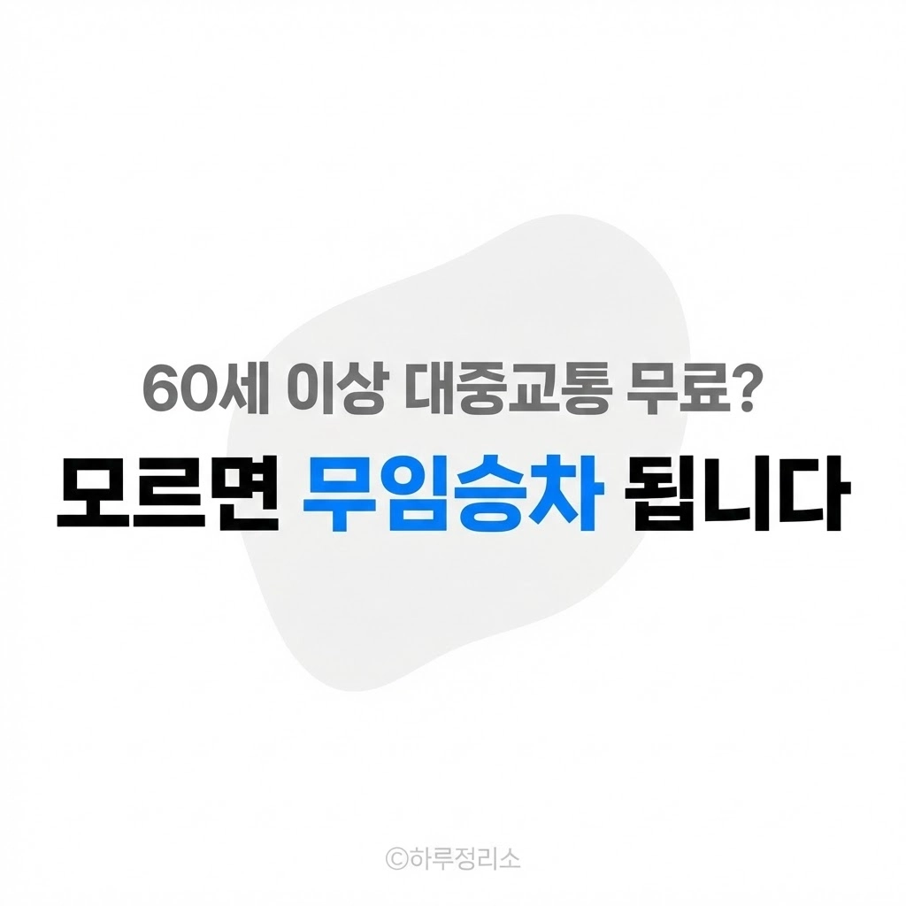 60세 이상 노인 무료 승차 기준 총정리, 무임승차 오해 피하는 법