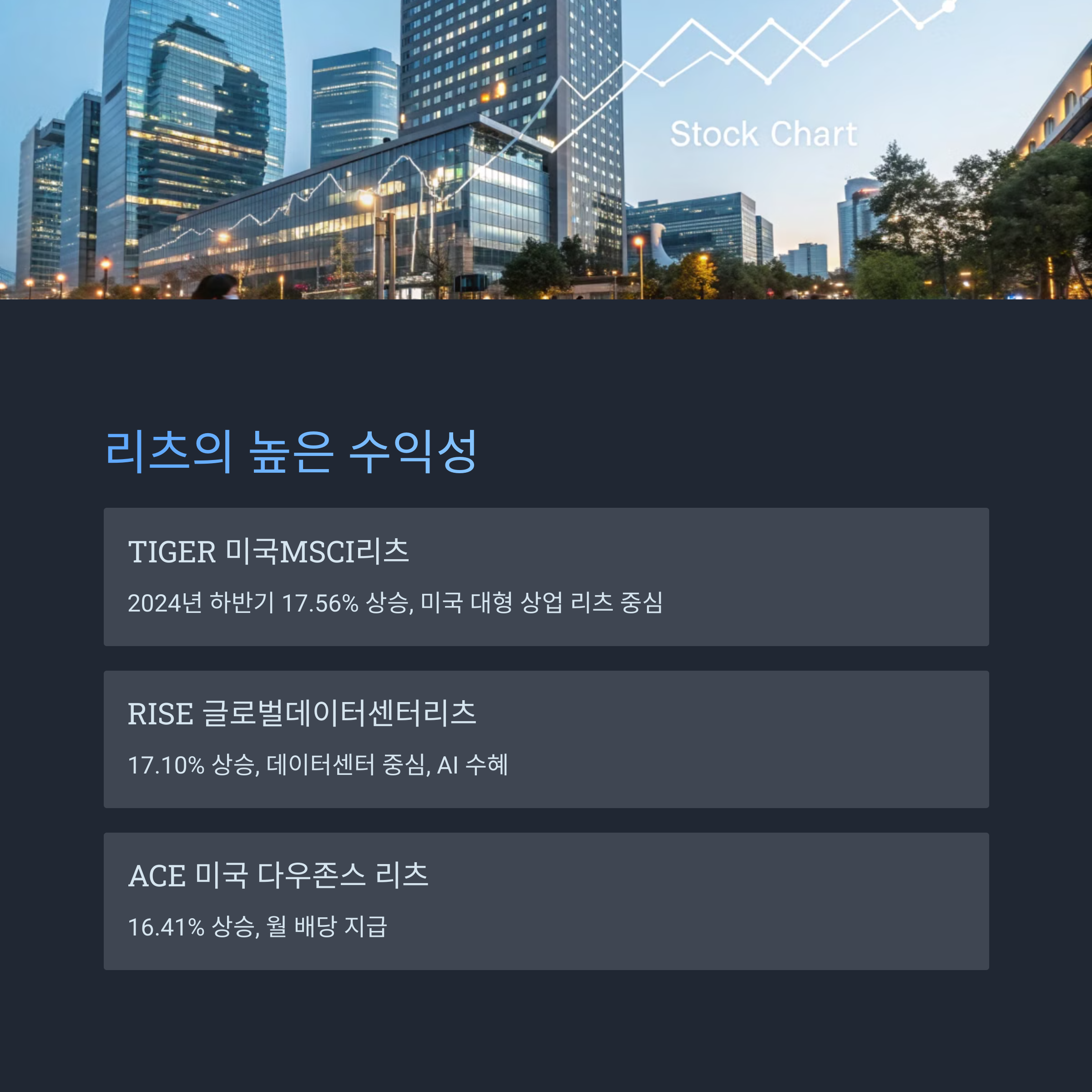 리츠(REITs)의 수익성