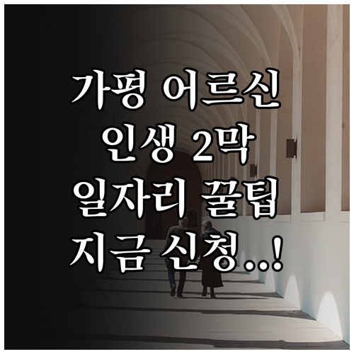 가평군 어르신 맞춤형 일자리 찾기 시..