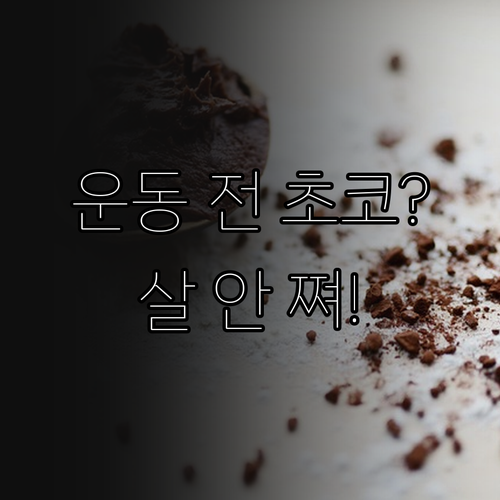 운동 전후 무설탕 초콜릿 효과와 똑똑..