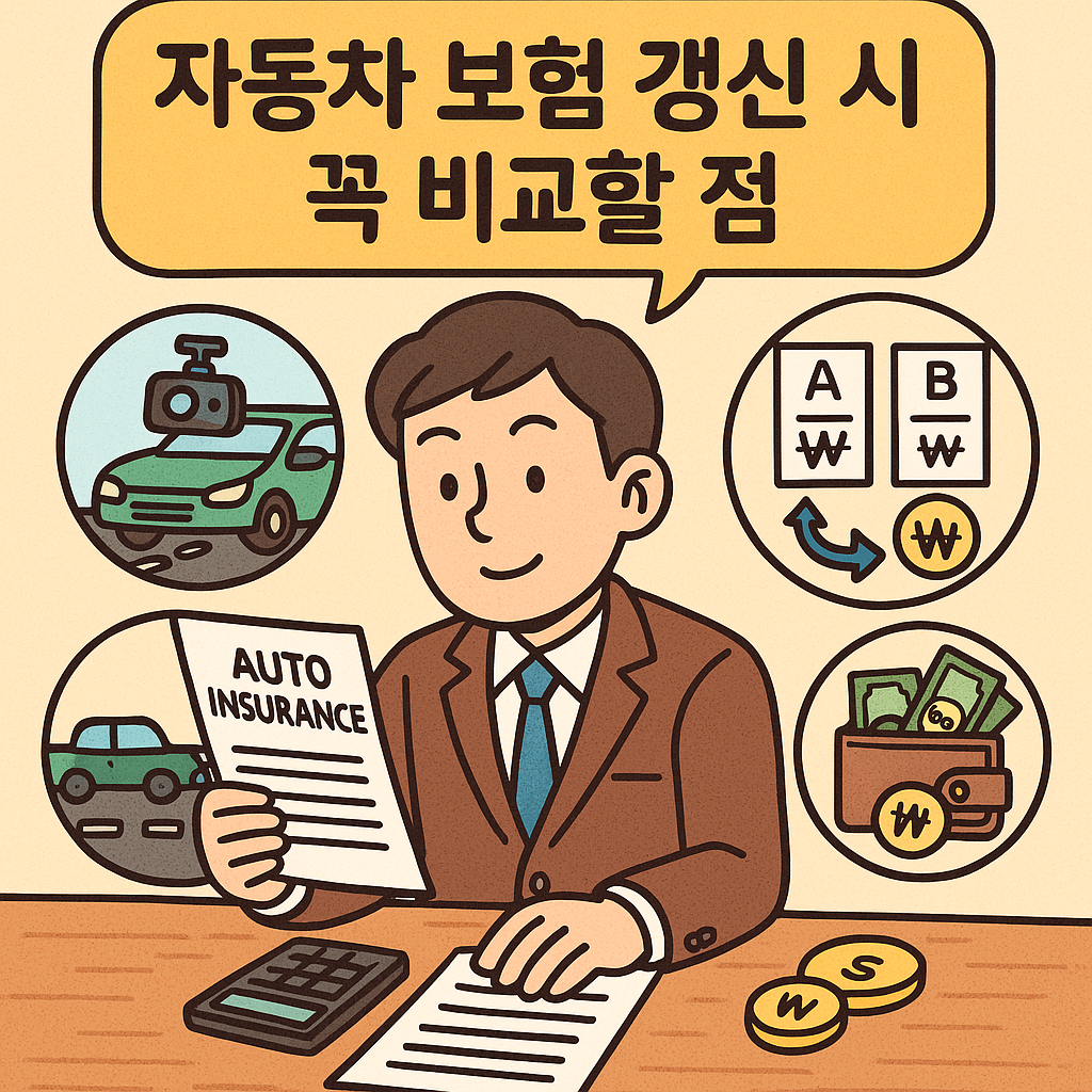 자동차 보험 갱신 시 꼭 비교할 점