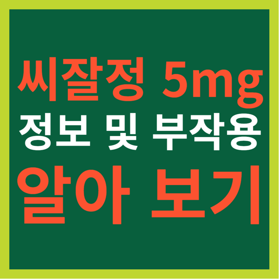 씨잘정 5mg 정보 및 부작용 알아 보기