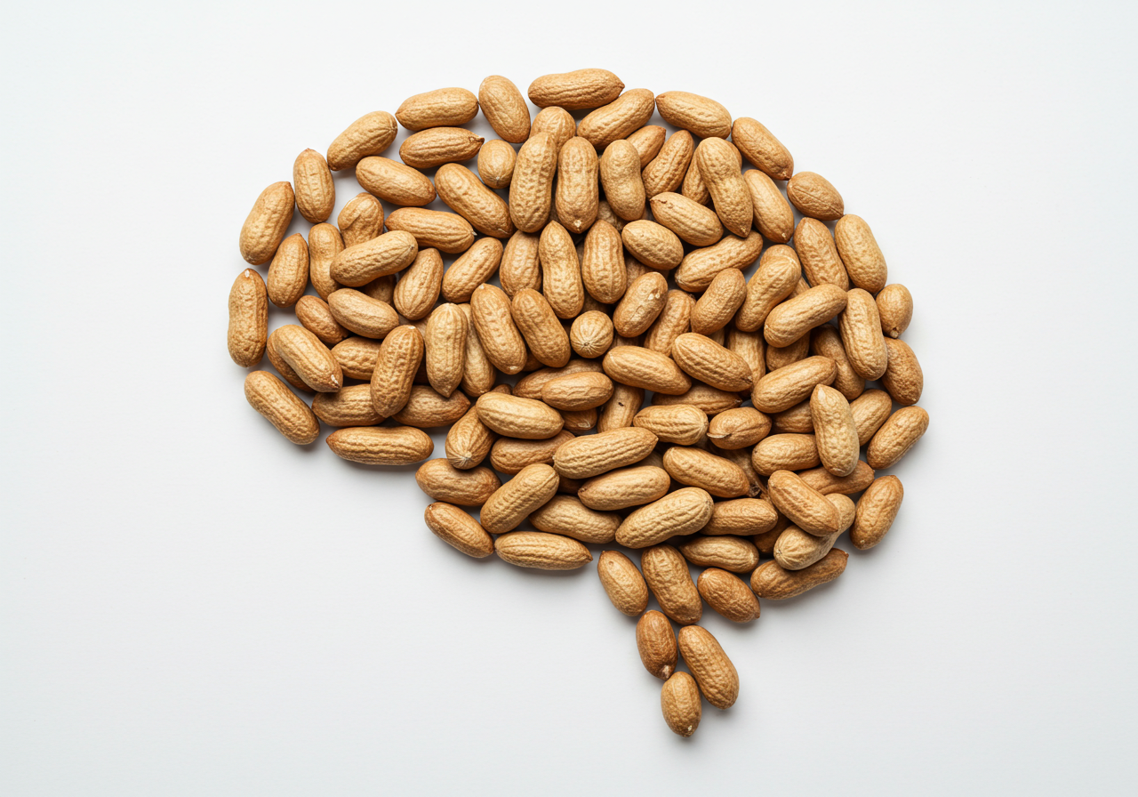 뇌 기능 향상에 좋은 땅콩의 이미지 구성