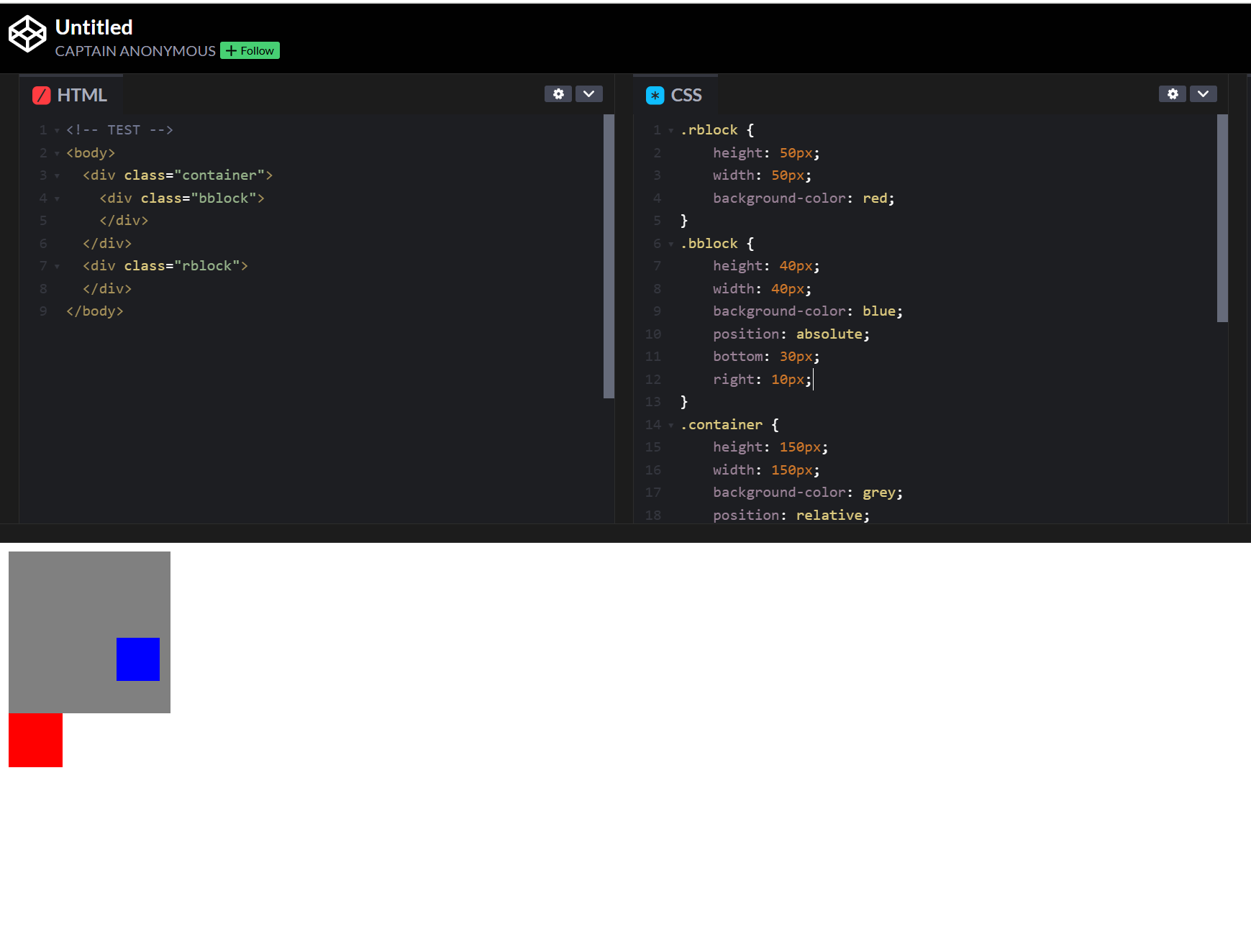 컨테이너 안의 css absolute 포지션