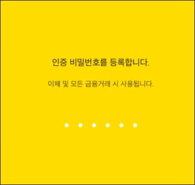 인증 비밀번호 등록