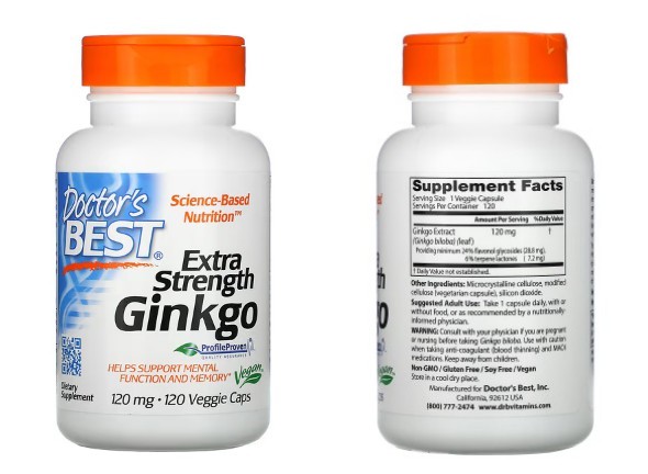 Doctor's Best, 엑스트라 스트렝스 징코, 120mg, 베지 캡슐 120정