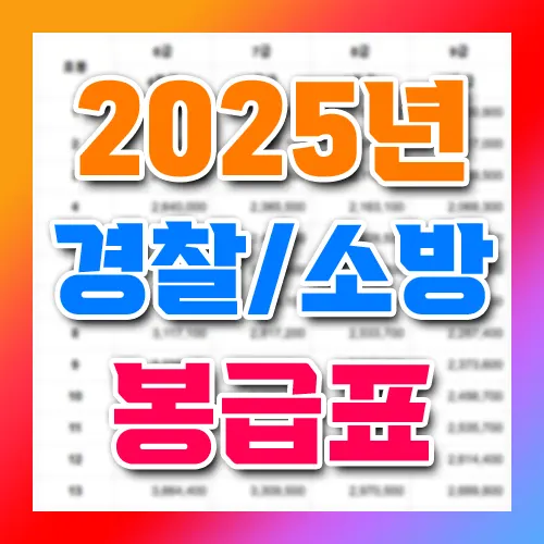 2025년 소방공무원 경찰 봉급표