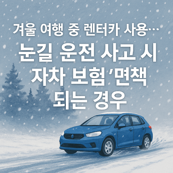 눈길 렌터카 사고시 자차보험 면책되는 경우