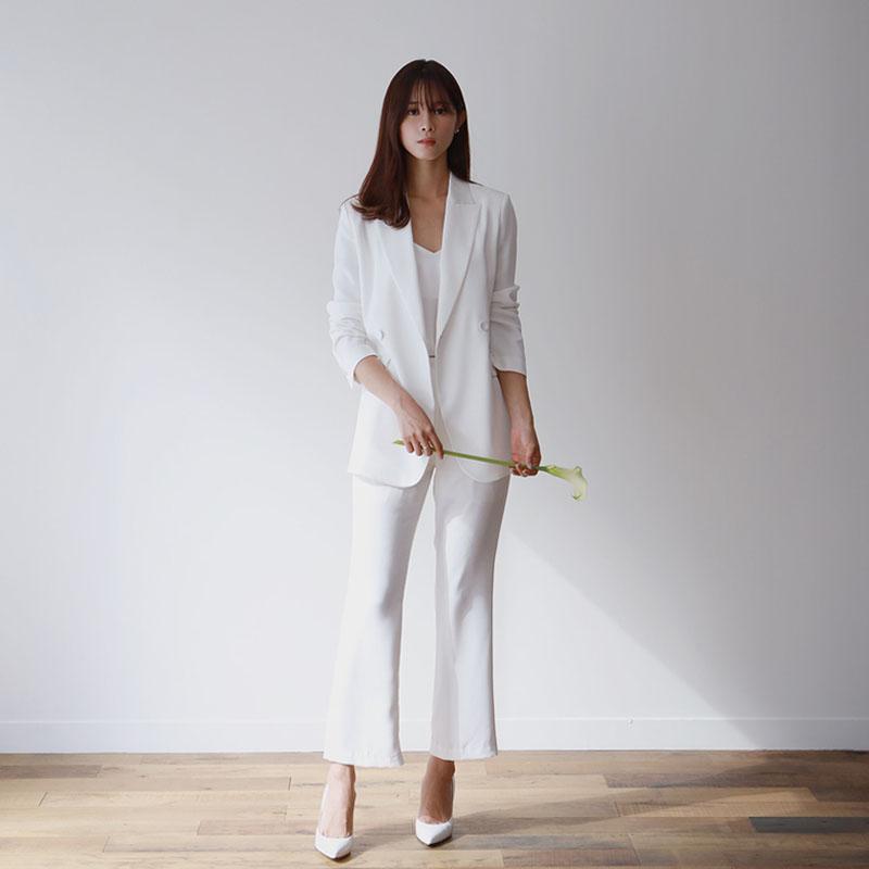 소피아 수트 슬랙스 PTA0056 화이트수트 커플수트 셀프웨딩드레스 여자정장