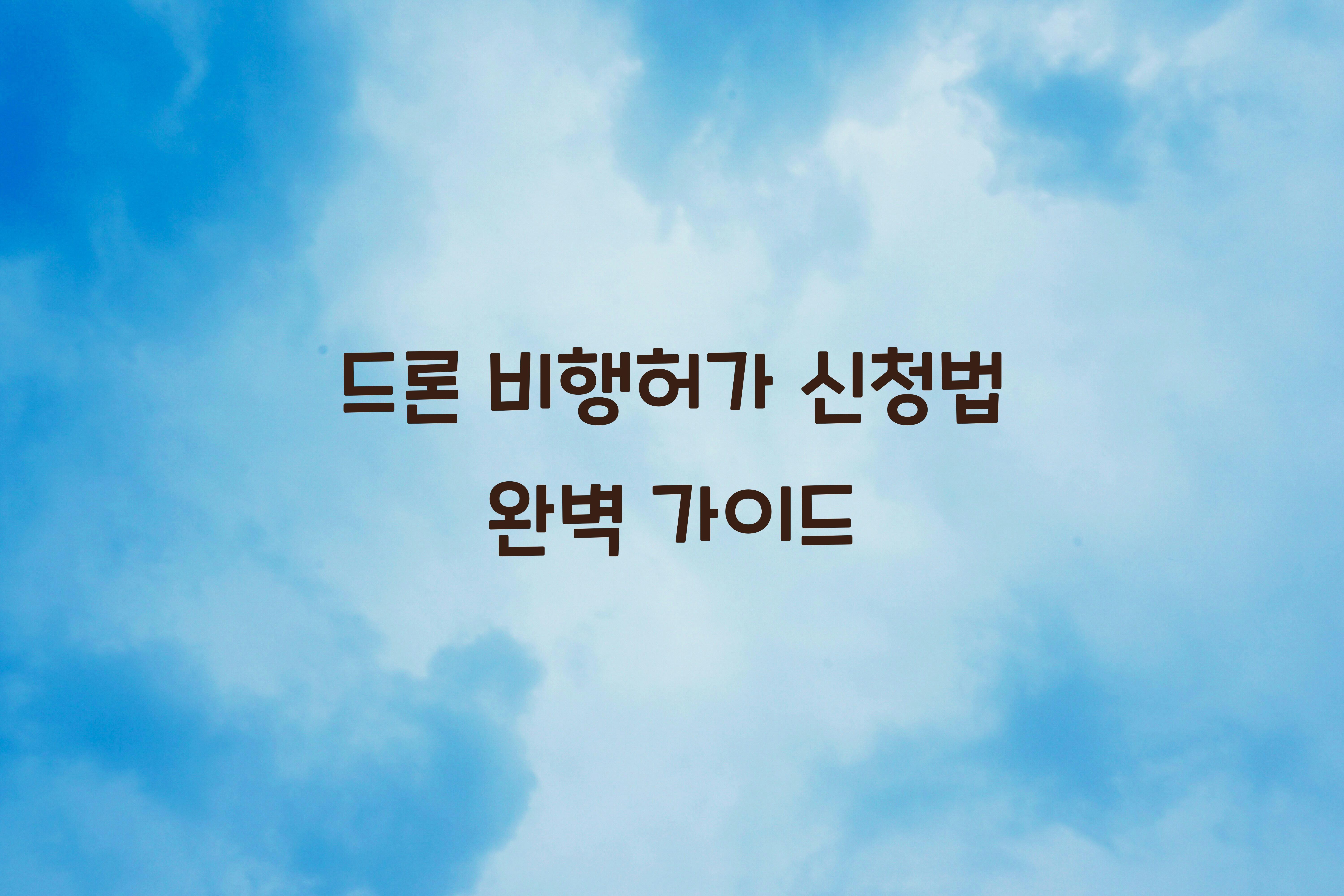 드론 비행허가 신청법