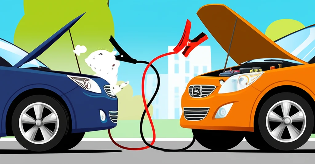 자동차 배터리 방전 시 점프 스타트 ..