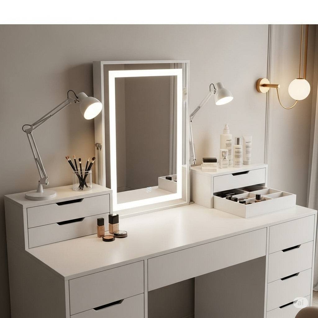 화장대 조명 셋팅