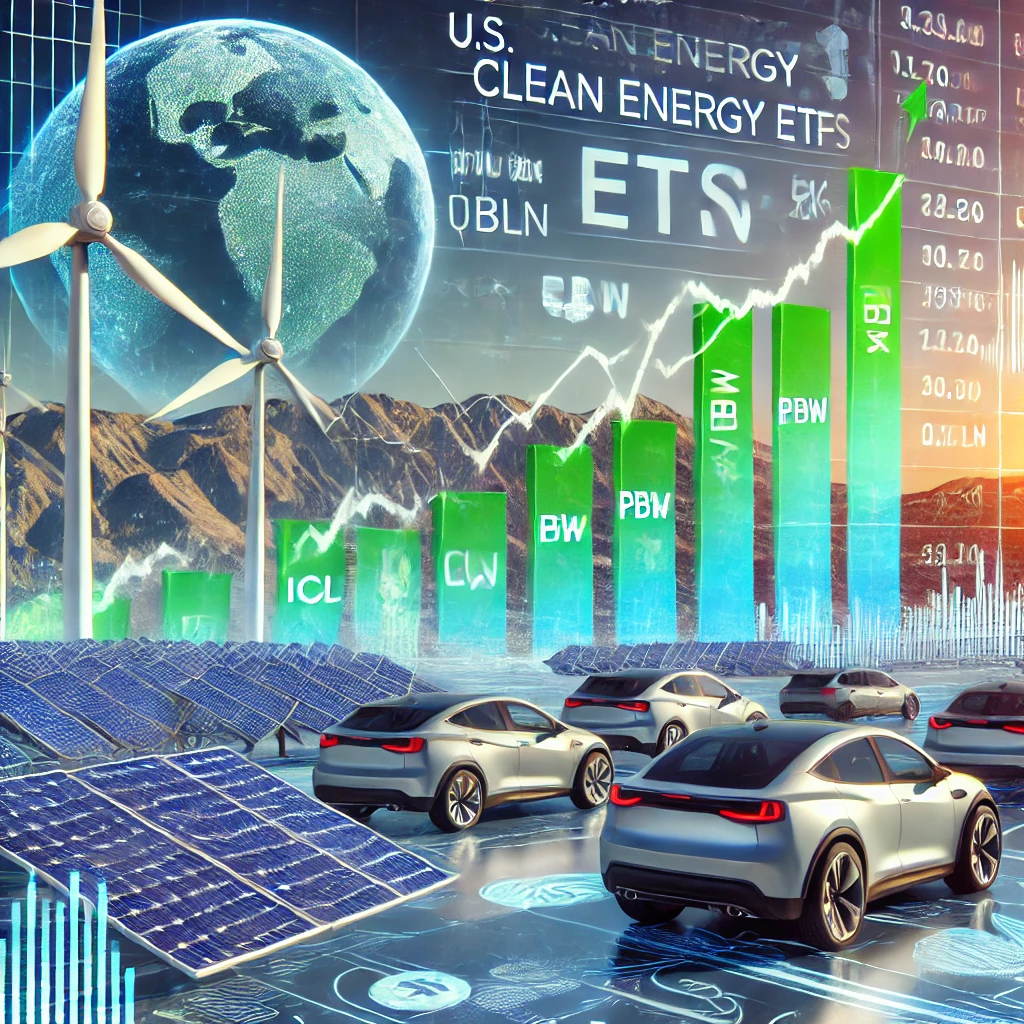 ICLN, PBW, QCLN ETF의 수익률 비교 관련 이미지