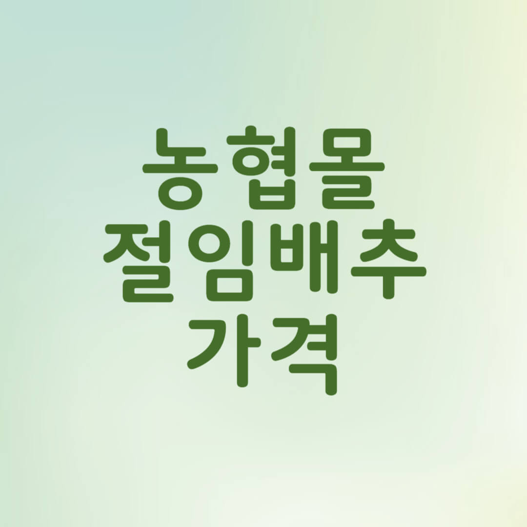 농협몰 절임배추 가격 예약 할인