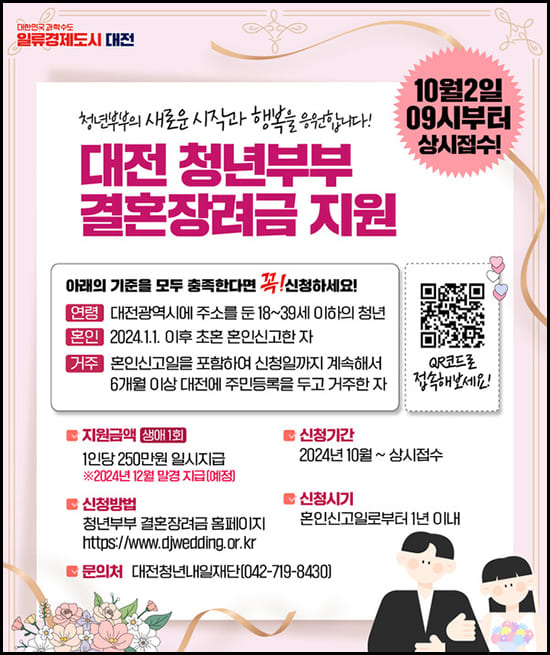 청년부부 결혼장려금 포스트