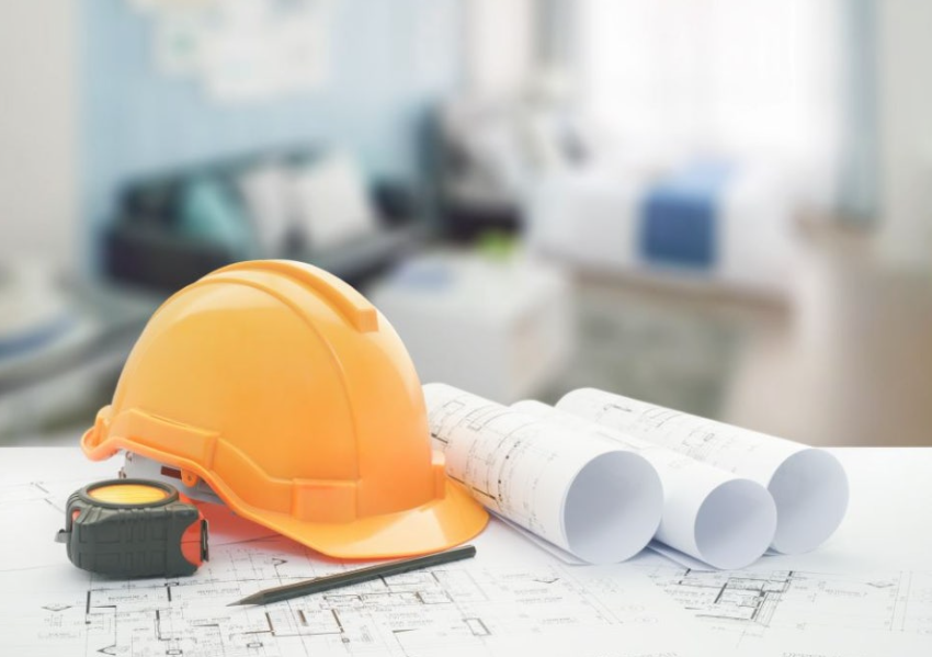 공사장 설계도면사진