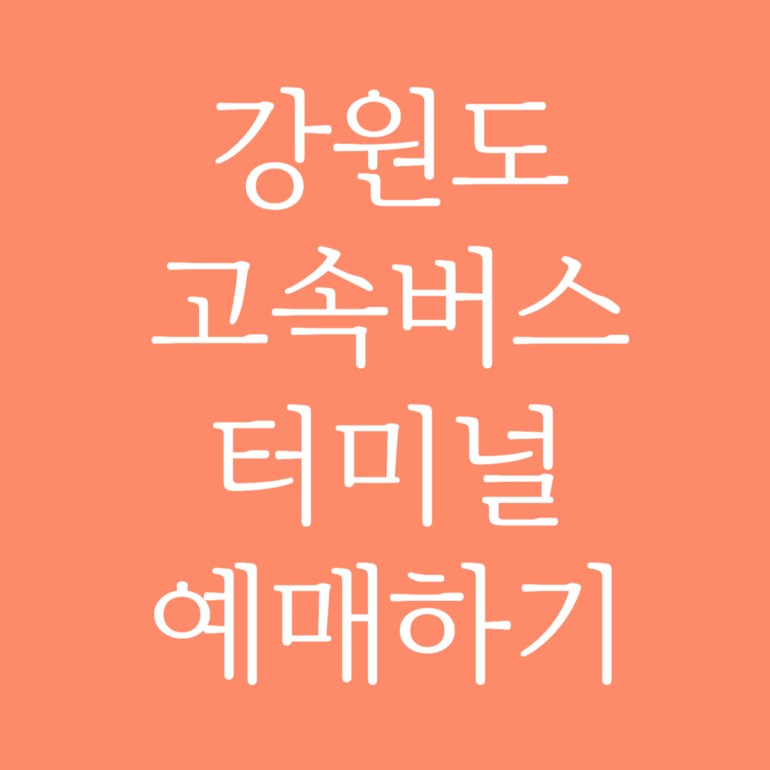 강원도 고속버스터미널 시간표 조회 및 예매하기