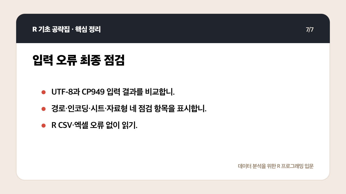 R CSV 엑셀 불러오기: readr·readxl로 오류 없이 읽는 법 핵심 정리 7