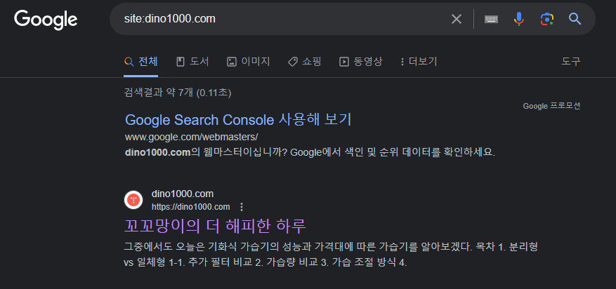 구글-등록-확인하기